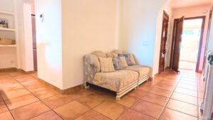 Spacious living room with fireplace in luxury apartment Santa Ponsa Mallorca